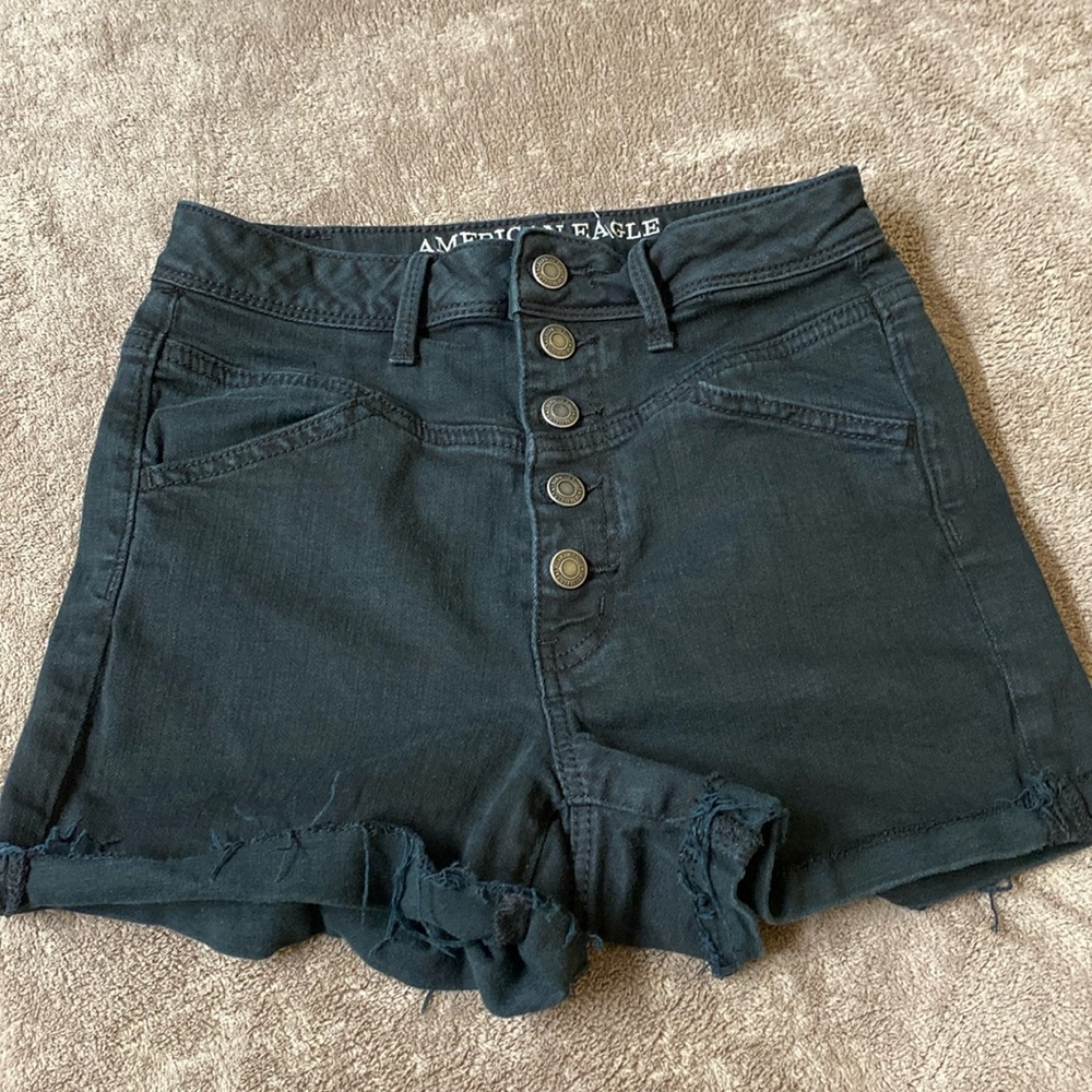 American Eagle size 4 black jean shorts